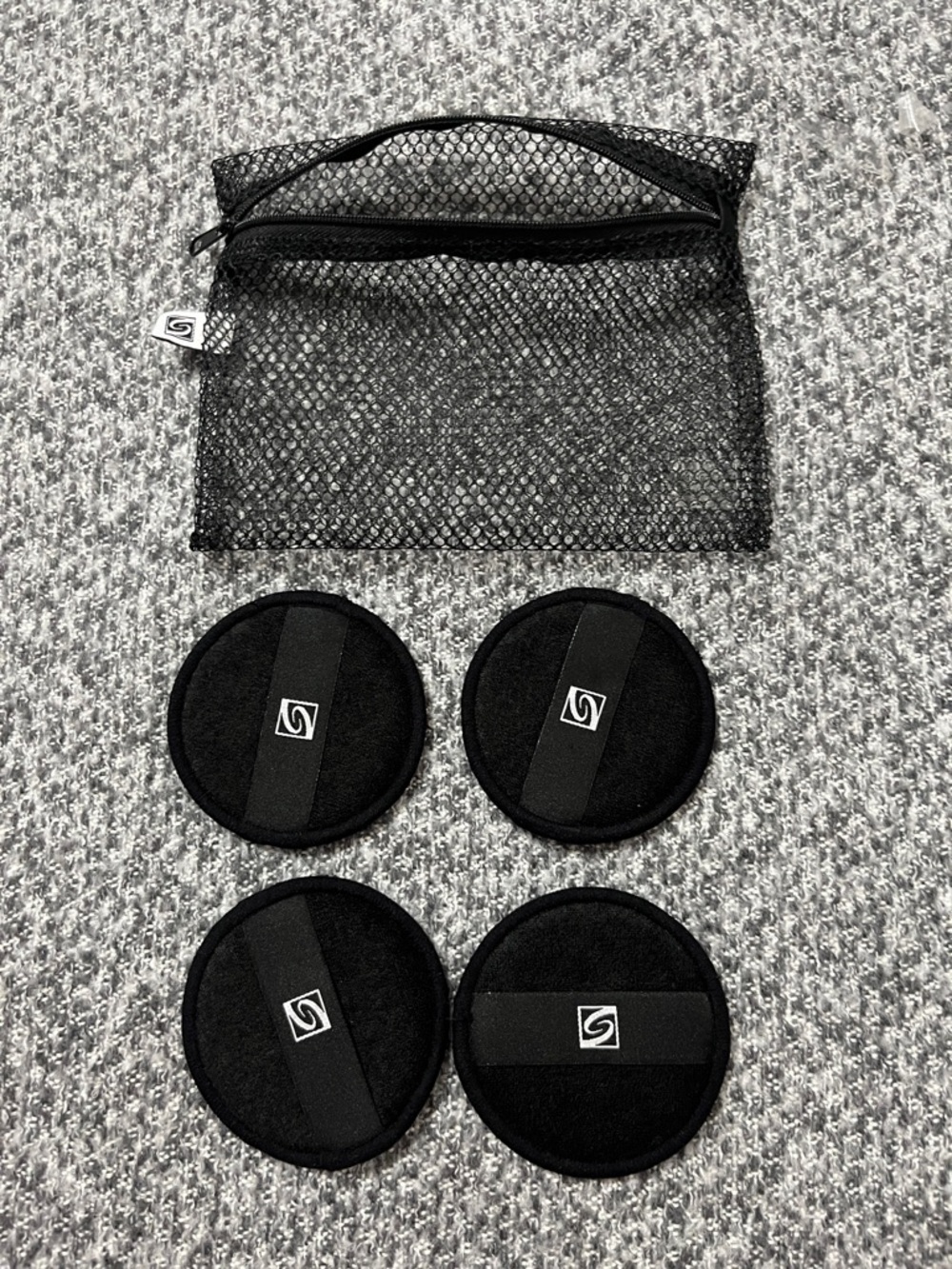 SkinCeuticals Black Reusable Facial Pads with Mesh Carry Pouch